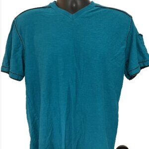 Modern Culture Mens XL Short Sleeve V Neck Dual Color 100% cotton Tee